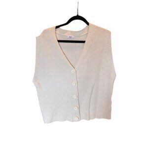 Ardene Cream Oversized Knit Vest Womens Size Medium